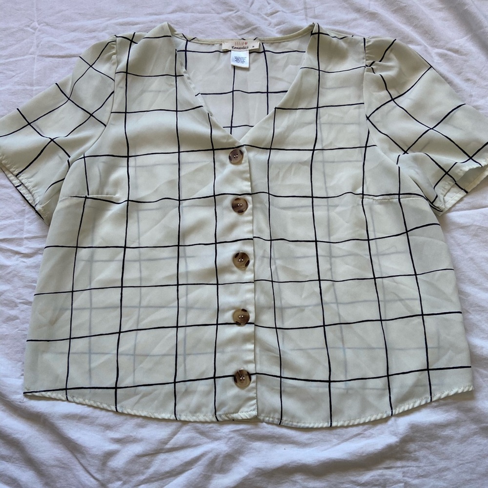White button up blouse